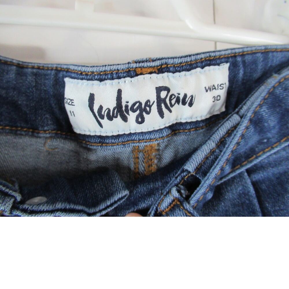 Indigo Rein Blue Jean Shorts with tie belt - Picture 3 of 3
